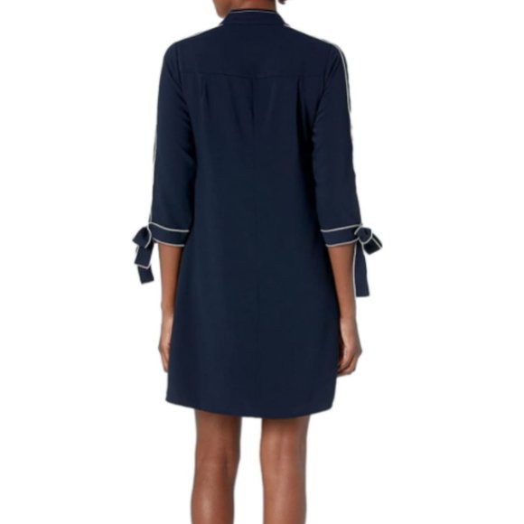Lark & Ro Navy Blue shift dress with bow sleeves - Sz 2 - Picture 2 of 5